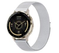 18mm 20mm Metal Band Compatible for Garmin Vivoactive 6/5/4S/3 Watch Bands, Stainless Steel Mesh Strap for Garmin Venu 3S/Venu 2S/Sq Watch Band, Forerunner 55/245/255S/265S Watch Band