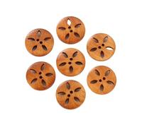18mm 30Pcs Chrysanthemum Shape Wooden Buttons Cute Round Dark Brown Pattern for Clothes DIY Garment Accessoies(Color 6)