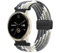 18mm Braided Nylon Bands for Garmin Venu 3S / Venu 2S / Vivoactive 4S / Vivomove 3S / Forerunner 265s Watch Bands, Quick Release Braided Stretchy Nylon Replacement Wristband Strap for Garmin