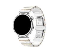 18mm Ceramic+Metal Strap For Huawei Watch 5 GT5Pro 42mm GT6 41mm Band Bracelet For Huawei GT5 GT4 Replace Wristband(White rose gold,For GT4 41mm)