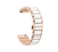 18mm Ceramic Strap For Huawei Watch GT6/5/4 41mm/GT5Pro 42mm Wristband For Huawei GT5 GT4 Replace Metal Bracelet(Rose gold white,For GT5 41mm)