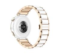 18mm Ceramics Bracelet Strap For Huawei Watch GT5Pro 42mm Butterfly Buckle Replacement Wristband For Huawei Watch GT 5 4 41MM(Rose Gold-White,For GT4 41mm)