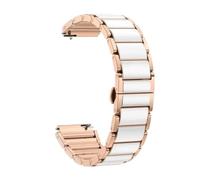 18mm Ceramics Bracelet Strap Smartwatch Watchband Unisex Watch Accessories(Rose Gold-White)