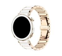 18mm Ceramics Strap for Huawei Watch GT5 Pro 42mm /GT5 41mm/GT4 41mm,Women Replacement Band Stainless Steel Buckle Watchband(Rose gold,For GT5 41MM)