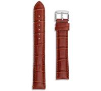 18mm Chestnut Brown XXL | Extra Long Crocodile Grain Leather Watch Strap