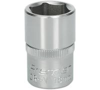 18mm Chrome Vanadium Steel Drive Socket - 1/2 Inch Square Drive Wrench Tool