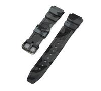 18mm Compatible With Casio W-218H AE1200/1000W/1300 W-800H 216H 735H Soft Rubber Watchband Silicone Sport Sweat-proof Watch Strap Bracelet(Camouflage Grey,18MM_BLACK BUCKLE)