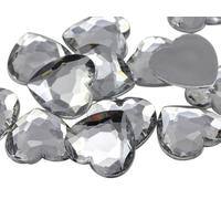 18mm Crystal Clear H102 Flat Back Heart Acrylic Rhinestones Plastic Gems Plastic Costume Jewels Embelishments - 30 Pieces