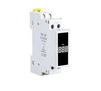 18mm Din Rail AC Voltage Meter 80-500V 220V 380V Single Three Phase Modular Voltmeter Indicator LED Digital Display Detector(Three phase)