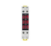 18mm DIN Rail Voltage Meter AC 80-500V for Single & Three Phase Digital Voltmeter, 3L+3N/3L+3L Terminal, IP20 Protection, White Plastic Housing