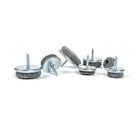 18mm Felt Furniture Pads, Premium Floor Protectors (48pcs, Nickel Plated Steel, See Second Photo for Dimensions) Easy & Secure Screw Installation, by Keay Vital Parts - Made in Germany