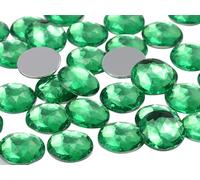 18mm Flat Back Round Acrylic Rhinestones Jewels Plastic Gems Embelishments for Cosplay/Costumes Jewelry Making - 30 Pieces (Green Peridot A23)