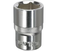 18mm Forged Steel Drive Socket - 1/2" Square Drive - Polished Chrome Vanadium