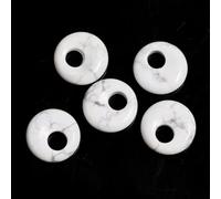 18mm Gemstone Round Donut Ring Pendant Beads for Necklace Earring Jewelry-Only 1PC (Random Pick)-Howlite
