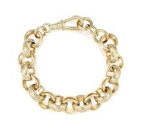 18mm Gold Ornate Belcher Bracelet, 8-Inch, 50g, Gold Plated - Bling King London