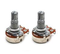 18mm Guitar Potentiometer 250K 500K for Volume or Tone Control with Long Split Knurled Shaft 6mm Diameter for Electric Guitar Bass Pickup Wiring A/B Type 2 pcs