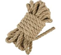 18mm Jute Rope, 10M Thick and Strong Natural Jute Twine for Gardening, Bundling, Camping, Decorating (Brown)