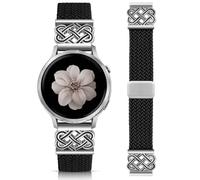 18mm Magnetic Braided Nylon Band Compatible with Garmin Venu 3S/Venu 4 41mm | Dressy Celtic Knot Metal Replacement Strap for Venu 2S/ Vivoactive 4S/ Vivomove 3S/ Forerunner 255s/265s Watch Band for Women