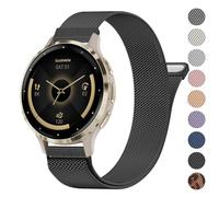 18mm Metal Bands for Garmin Venu 3S/Venu 2S/Vivoactive 4S/Vivomove 3S/Forerunner 265s, Quick Release Stainless Steel Replacement Band for Garmin Forerunner 255s/265s, One Size, Metal, No Gemstone