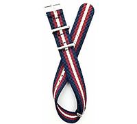 18mm NATO Style Strap, Navy Blue/Red/Tan | Vintage Watch Strap Nylon Fabric Replacement Wrist Band That Brings New Life to Any Watch for Men and Women
