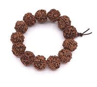 18mm Natural Bodhi Seed Beads Buddhist Stretch Bracelet 7" Jewelry