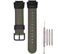 18mm Nylon strap Compatible with Casio AE1200WHB SGW-300H 400 500 AQ-S810W Men's Armygreen weave Watch Band (Armygreen BBuckle)