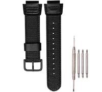 18mm Nylon strap Compatible with Casio AE1200WHB SGW-300H 400 500 AQ-S810W Men's Armygreen weave Watch Band (Black BBuckle)