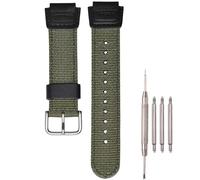 18mm Nylon strap Compatible with Casio AE1200WHB SGW-300H 400 500 AQ-S810W Men's Armygreen weave Watch Band (Armygreen SBuckle)