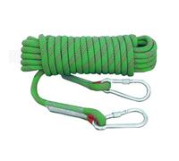 18mm Outdoor Climbing Rope 10M(32ft) 20M(66ft) 30M(98ft) 50M(164ft) 100M(328ft) 200M(656ft) Static Rock Climbing Rope with 2 Steel Hooks Rappelling Rope for Hiking Safety Escape Rope