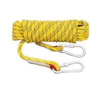 18mm Outdoor Climbing Rope 10M(32ft) 20M(66ft) 30M(98ft) 50M(164ft) 100M(328ft) 200M(656ft) Static Rock Climbing Rope with 2 Steel Hooks Rappelling Rope for Hiking Safety Escape Rope