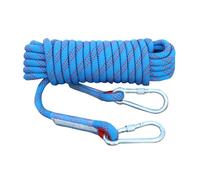 18mm Outdoor Climbing Rope 10M(32ft) 20M(66ft) 30M(98ft) 50M(164ft) 100M(328ft) 200M(656ft) Static Rock Climbing Rope with 2 Steel Hooks Rappelling Rope for Hiking Safety Escape Rope