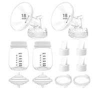 18mm Pump Parts Compatible with Spectra S1/S2/9 Plus,Spectra Replacement Pump Parts,Full Set Replace Include 18mm Flange, Duckbill Valve, Backflow Protector, Tubing and Bottle