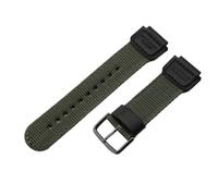 18mm Raised Lip Nylon Canvas Watch Band fit for Casio AE-1200WH SGW-300 AQ-S810W, Waterproof Replacement Strap(Army Green-B-K7)