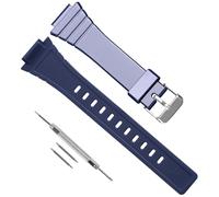 18mm Replacement Silicone Watch Band for Casio W-215/W215H-1A/2A/7A, Durable Waterproof Men's Watch Band Replacement, Casio Watch Bands Replacement Men (Navy Blue)