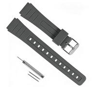 18mm Replacement Watch Band for Casio F-91W/F-84/F-94/F-105/A158/A168, Soft PU Watch Strap for Casio Men's Watch Bands (Grey)