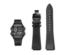 18MM Retro Cowhide quick release Watchband fit for Casio G-Shock A158/A158W/A168/f91w/AE-1200/A159/A169/AE1300(Black black)