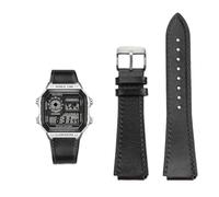 18MM Retro Cowhide quick release Watchband fit for Casio G-Shock A158/A158W/A168/f91w/AE-1200/A159/A169/AE1300(Black silver pin)