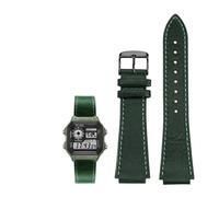 18MM Retro Genuine Leather Convex Mouth Watchband Fit for Casio AE1200 AE1300 A158W/A168 W-216H