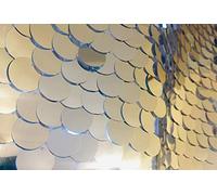 18mm Sequin Fabric Material, 2 Way Stretch/Wedding, Dress, Backdrop /130cm Wide/Sparkling Silver Sequins (Sold by The metre)