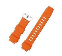 18mm Silicone Waterproof Watchband Fit for Casio PROTREK PRG-260/550/250/500/PRW-3500/2500/5100(Orange-silver)
