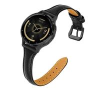 18mm Slim Leather Band Quick Release Compatible with Garmin Venu 3S 41mm/Venu 4 41mm/Venu 2S/Vivoactive 4S/Vivomove 3S/Forerunner 255S/Forerunner 265S (Black)