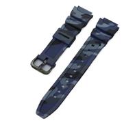 18mm Soft Rubber Sport Sweat-proof Watchband Fit for Casio W-218H/AE1200/1000W/1300/W-800H/216H/735H(Camouflage Blue)