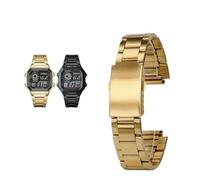 18mm Stainless steel metal watchband Fit for Casio AE-1200WH/1300WH/W-218/AE1200