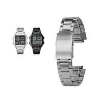 18mm Stainless steel metal watchband Fit for Casio AE-1200WH/1300WH/W-218/AE1200