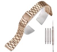 18mm Stainless Steel Replacement Watchband Compatible with Casio F-108WH AE1200WH A168WA A158WA LA670WGA A700W Women's and Men's Watch Accessories (rosegold3)