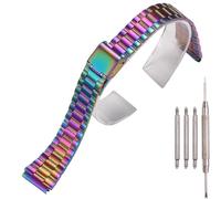 18mm Stainless Steel Replacement Watchband Compatible with Casio F-108WH AE1200WH A168WA A158WA LA670WGA A700W Women's and Men's Watch Accessories (Clolour3)