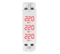 18mm Voltage Meter AC 40-500V 220V 380V Single Three Phase Modular Voltmeter Indicator 1pcs(Not Transparent)
