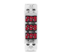18mm Voltage Meter AC 40-500V 220V 380V Single Three Phase Modular Voltmeter Indicator 1pcs(Transparent)