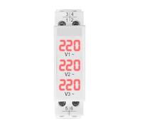 18mm Voltage Meter AC 40-500V 220V 380V Single Three Phase Modular Voltmeter Indicator LED Digital Display Detector(Not Transparent)