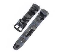 18mm Watch Band AQ-S810W AE-1000W AE-1200/1300 SGW-300 Strap Men Camouflage Silicone Rubber Wrist Bracelet Accessories Fit for Casio Watch Strap (Color : Khaki Black, Size : 18mm)